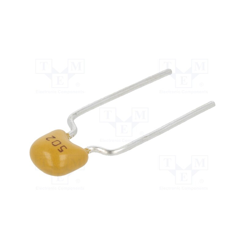 50 pcs : CT40805B502K500F3R - Capacitor: ceramic, 5nF, 50V, X7R, ±10%, THT, 5mm