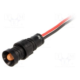 10 pcs : LO-D5-220DC - Indicator: LED, recessed, orange, 220VDC, Ø11mm, IP40, leads 300mm