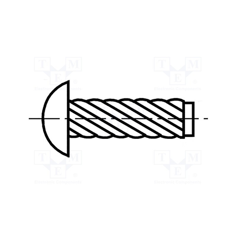 500 pcs : 1360906 - Screw rivet pin, hardened steel, BN 896, L.rivet: 4.76mm