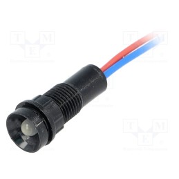 10 pcs : LW-D5-12AC/DC - Indicator: LED, recessed, white, 12VDC, 12VAC, Ø11mm, IP40, plastic