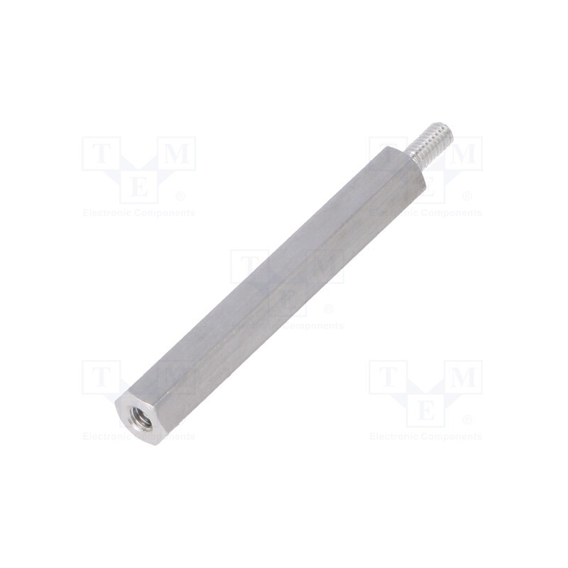 50 pcs : 232X35 - Screwed spacer sleeve, 35mm, Int.thread: M2,5, Ext.thread: M2,5
