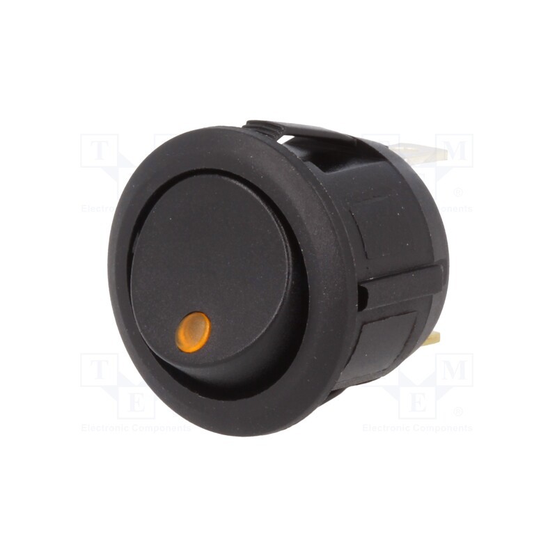 10 pcs : R13-112B2-02-BBY - ROCKER, SPST, Pos: 2, ON-OFF, 20A/14VDC, yellow, LED,point, 14V, 50mΩ