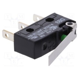 10 pcs : DB3C-B1LC - Microswitch SNAP ACTION, 0.1A/250VAC, 0.1A/80VDC, with lever