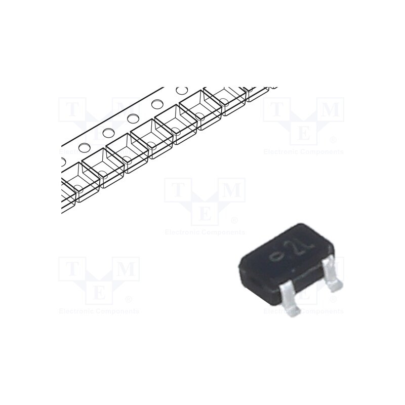 50 pcs : CMBT5401W - Transistor: PNP, bipolar, 150V, 0.6A, 0.2W, SOT323
