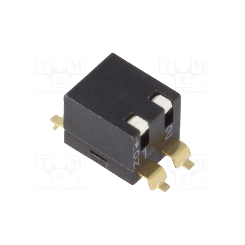 10 pcs : EPM(R)-02-V - Switch: DIP-SWITCH, Poles number: 2, ON-OFF, 0.025A/24VDC, Pos: 2