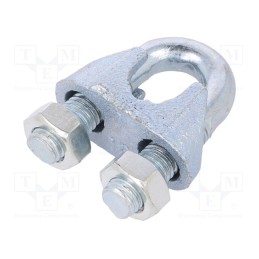 10 pcs : ZL16 - Rope clamp wire, steel, for rope, Ørope: 16mm, zinc, DIN 741