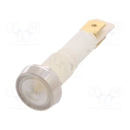 10 pcs : IND10P-12W-C - Indicator: LED, flat, white, 12VDC, 12VAC, Ø10mm, plastic