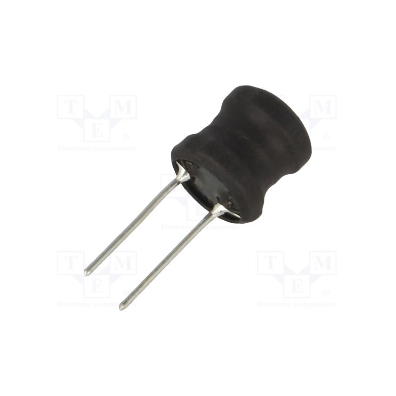 10 pcs : COIL1010-0.82 - Inductor: wire, THT, 820uH, Ioper: 800mA, 1.24Ω, ±10%, Ø11.5x11.5mm