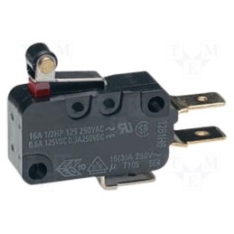 10 pcs : D3V-165-1A5 - Microswitch SNAP ACTION, 16A/250VAC, 10A/30VDC, SPDT, ON-(ON)