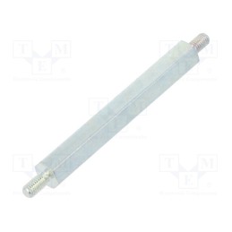 50 pcs : 425X45 - Screwed spacer sleeve, 45mm, Ext.thread: M3, hexagonal, steel
