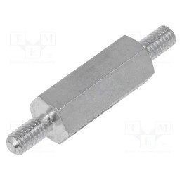 50 pcs : 427X20 - Screwed spacer sleeve, 20mm, Ext.thread: M4, hexagonal, steel