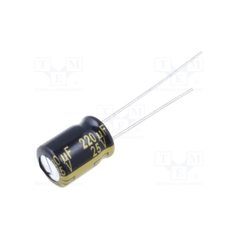 10 pcs : EEUFM1E221 - Capacitor: electrolytic, low ESR, THT, 220uF, 25VDC, Ø8x11.5mm