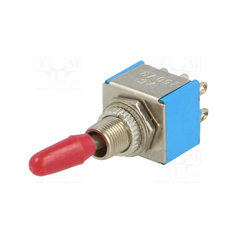 10 pcs : - Switch: toggle, Pos: 2, DPDT, ON-ON, 3A/250VAC, Leads: for soldering