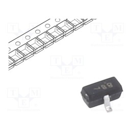 50 pcs : DTC124EET1G - Transistor: NPN, bipolar, BRT, 50V, 0.1A, 0.2W, SC75, R1: 22kΩ