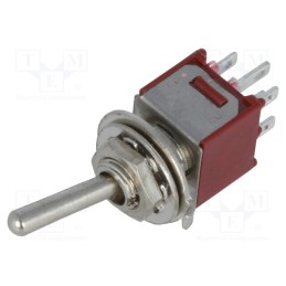 10 pcs : TSSM2022A1 - Switch: toggle, Pos: 2, DPDT, ON-ON, 1A/250VAC, Leads: for soldering