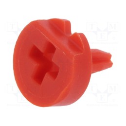 50 pcs : 6030RED - Knob, with pointer, red, Ø6.3mm, for mounting potentiometers, CA6