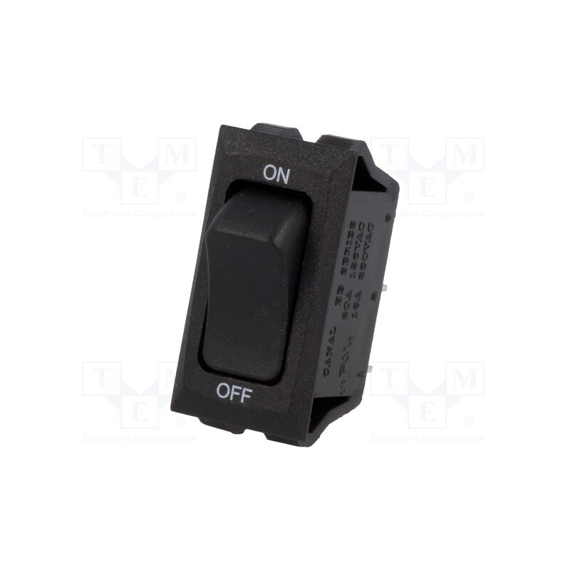 10 pcs : HB-110-C7N-BBR-A - ROCKER, SPST, Pos: 2, ON-OFF, 16A/250VAC, black-red, none, UL94V-2