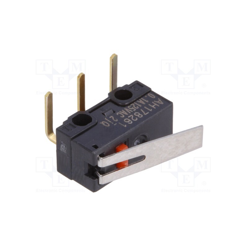 10 pcs : AH178261AT - Microswitch SNAP ACTION, 1A/125VAC, 1A/30VDC, with lever, SPDT