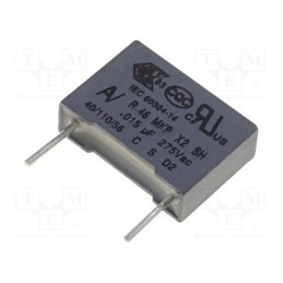 20 pcs : R46KF215000N0K - Capacitor: polypropylene, 15nF, 13x4x9mm, THT, ±10%, 10mm, 560VDC