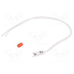 10 pcs : 9SLTB06RCSU3R - Indicator: with neon lamp, recessed, red, 220VDC, 220VAC, Ø6mm