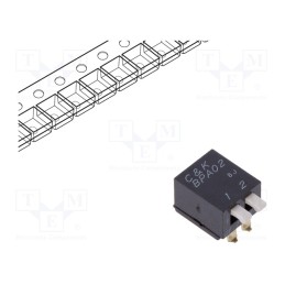 10 pcs : BPA02SBR - Switch: DIP-SWITCH, Poles number: 2, 0.1A/5VDC, Pos: 2, -20÷85°C