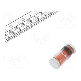 50 pcs : LS4148-GS08 - Diode: switching, SMD, 100V, 0.15A, 8ns, MELF quadro, Ufmax: 0.86V