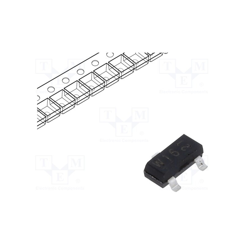 50 pcs : PDTC114ET-QR - Transistor: NPN, bipolar, BRT, 50V, 0.1A, 250mW, SOT23,TO236AB