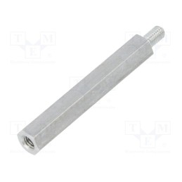 50 pcs : 234X35 - Screwed spacer sleeve, 35mm, Int.thread: M3, Ext.thread: M3