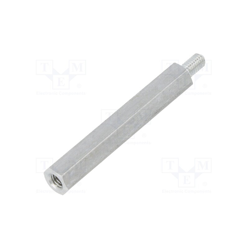 50 pcs : 234X35 - Screwed spacer sleeve, 35mm, Int.thread: M3, Ext.thread: M3