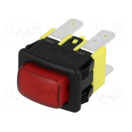 10 pcs : PS5-210-PG-BR-S - Switch: push-button, Pos: 2, DPST-NO, 16A/250VAC, OFF-ON, red, 230V