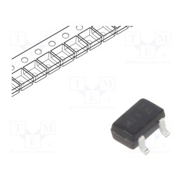 50 pcs : DDTC143ZUA-7-F - Transistor: NPN, bipolar, BRT, 50V, 0.1A, 200mW, SOT323, R1: 4.7kΩ