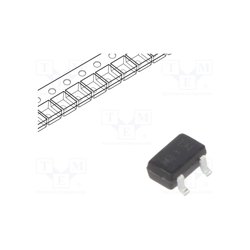 50 pcs : DDTC143ZUA-7-F - Transistor: NPN, bipolar, BRT, 50V, 0.1A, 200mW, SOT323, R1: 4.7kΩ