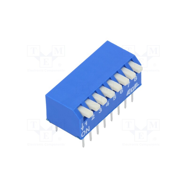 10 pcs : EPS108AZ - Switch: DIP-SWITCH, Poles number: 8, OFF-ON, 0.025A/24VDC, Pos: 2