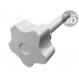 10 pcs : VCT.32 P-M8X50-C9 - Knob, Ø: 32mm, Ext.thread: M8, 50mm, H: 23mm, technopolymer PP