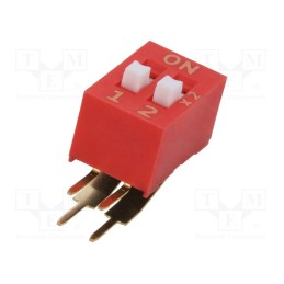 10 pcs : KAS2102E - Switch: DIP-SWITCH, OFF-ON, 0.1A/50VDC, Pos: 2, -20÷85°C, THT, KAS