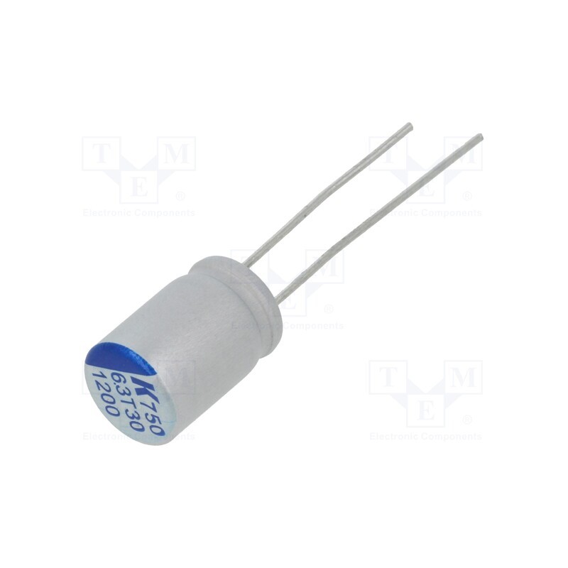 10 pcs : A750KS128M0JAAE014 - Capacitor: polymer, low ESR, 1200uF, 6.3VDC, ESR: 14mΩ, A750, THT