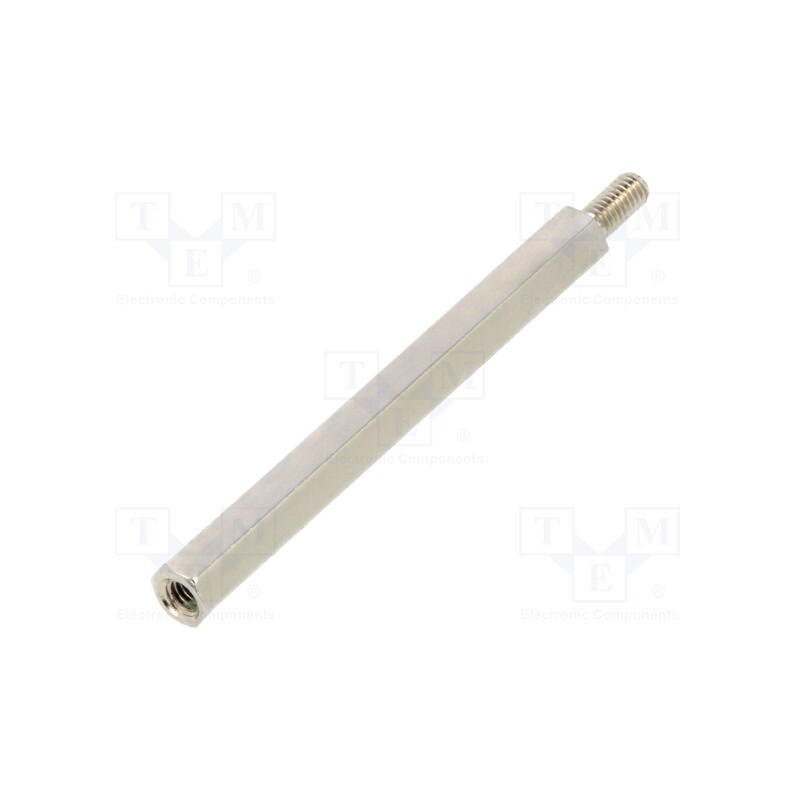 50 pcs : 2112X40 - Screwed spacer sleeve, 40mm, Int.thread: M2,5, Ext.thread: M2,5