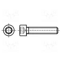 50 pcs : 1008919 - Screw, M12x30, 1.75, Head: cheese head, hex key, HEX 10mm, steel