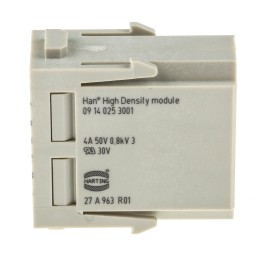 1 pcs - HARTING Heavy Duty Power Connector Module, 5A, Male, Han-Modular Series, 25 Contacts