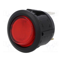 10 pcs : R13-112B-02-BR - ROCKER, SPST, Pos: 2, ON-OFF, 20A/14VDC, red, LED, 14V, 50mΩ, -20÷85°C