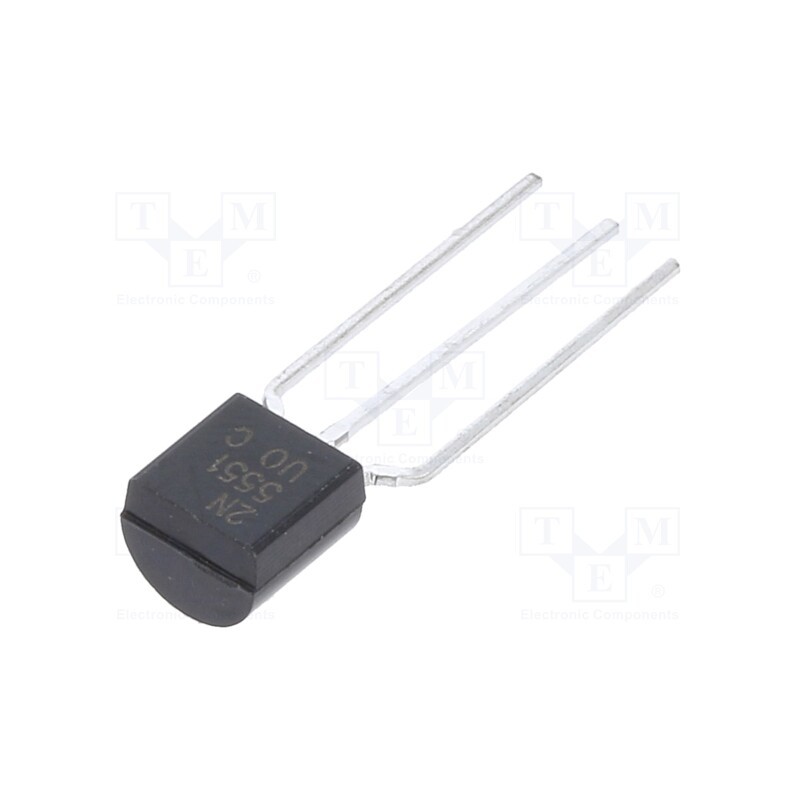 50 pcs : 2N5551 - Transistor: NPN, bipolar, 160V, 0.6A, 625mW, TO92