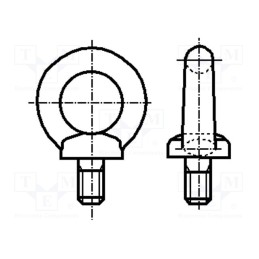 10 pcs : 3457970 - Lifting eye bolt, M6x12, 1, Head: eye, steel, zinc, DIN 580