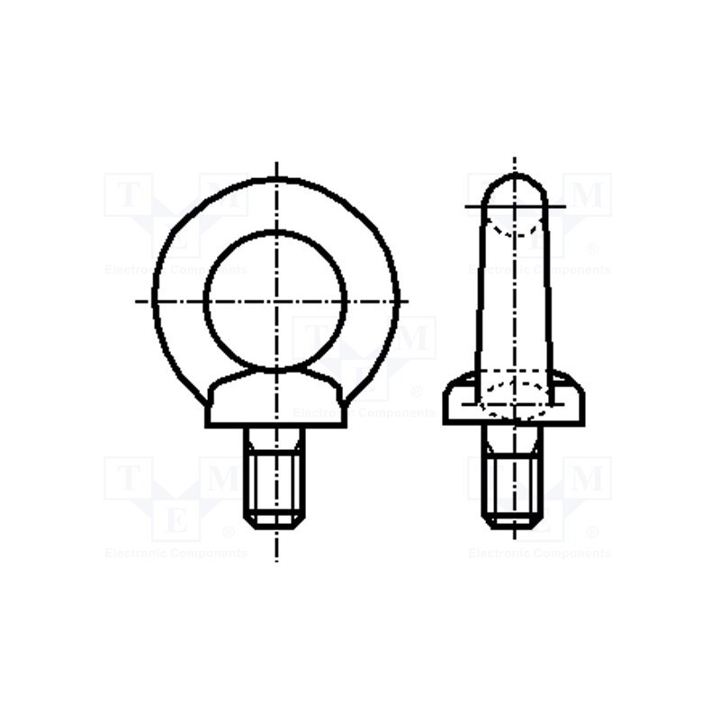 10 pcs : 3457970 - Lifting eye bolt, M6x12, 1, Head: eye, steel, zinc, DIN 580