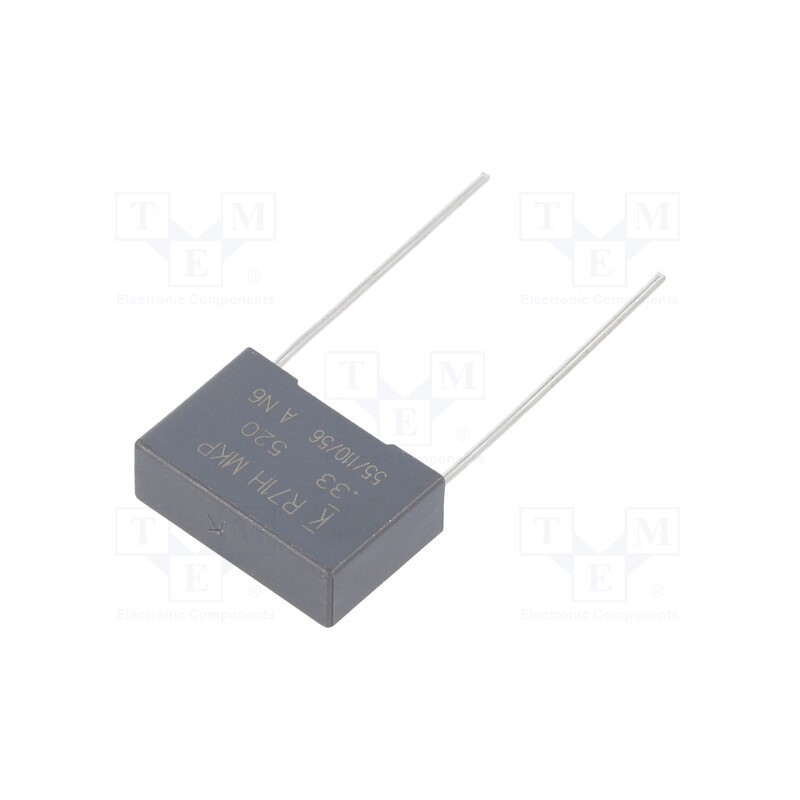 10 pcs : R71VI333050H6K - Capacitor: polypropylene, 330nF, 18x12x6mm, THT, ±10%, 15mm, 520VDC
