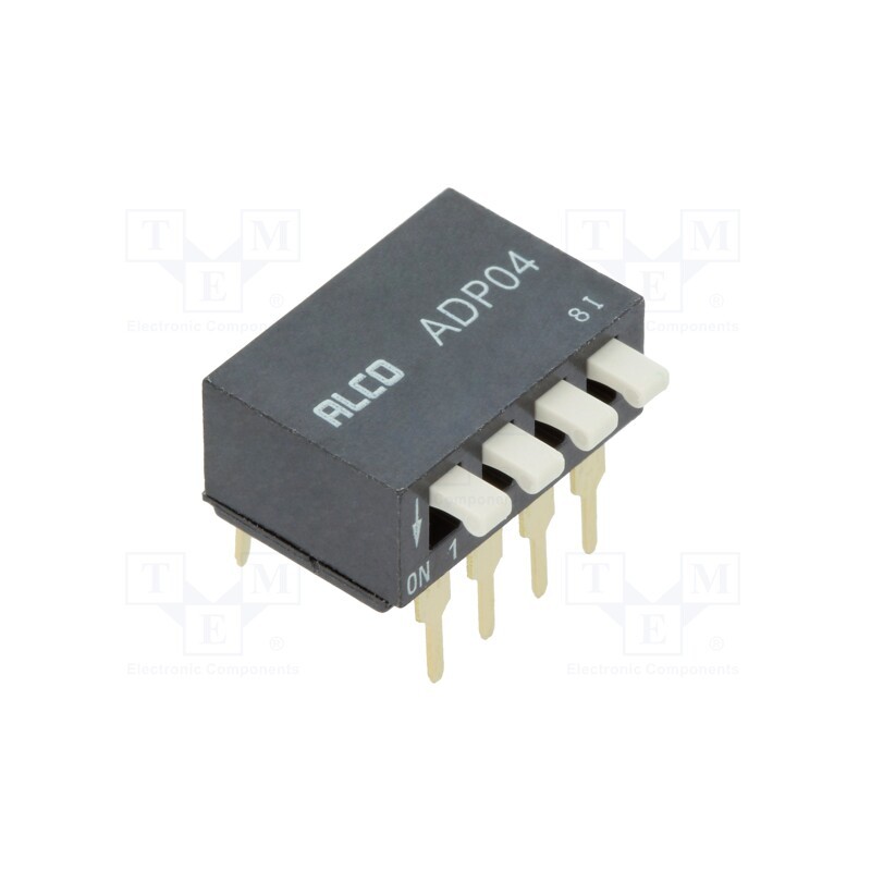 10 pcs : 1571999-6 - Switch: DIP-SWITCH, ON-OFF, 0.1A/24VDC, Pos: 2, -30÷85°C, THT, ADP