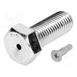 10 pcs : 098EM16040M -AS - Pin, M16, Plunger mat: steel, Plating: zinc, Thread len: 40mm