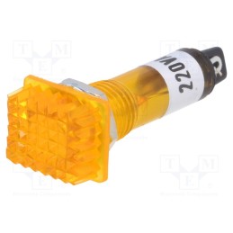 20 pcs : - Indicator: with neon lamp, prominent, yellow, 230VAC, plastic