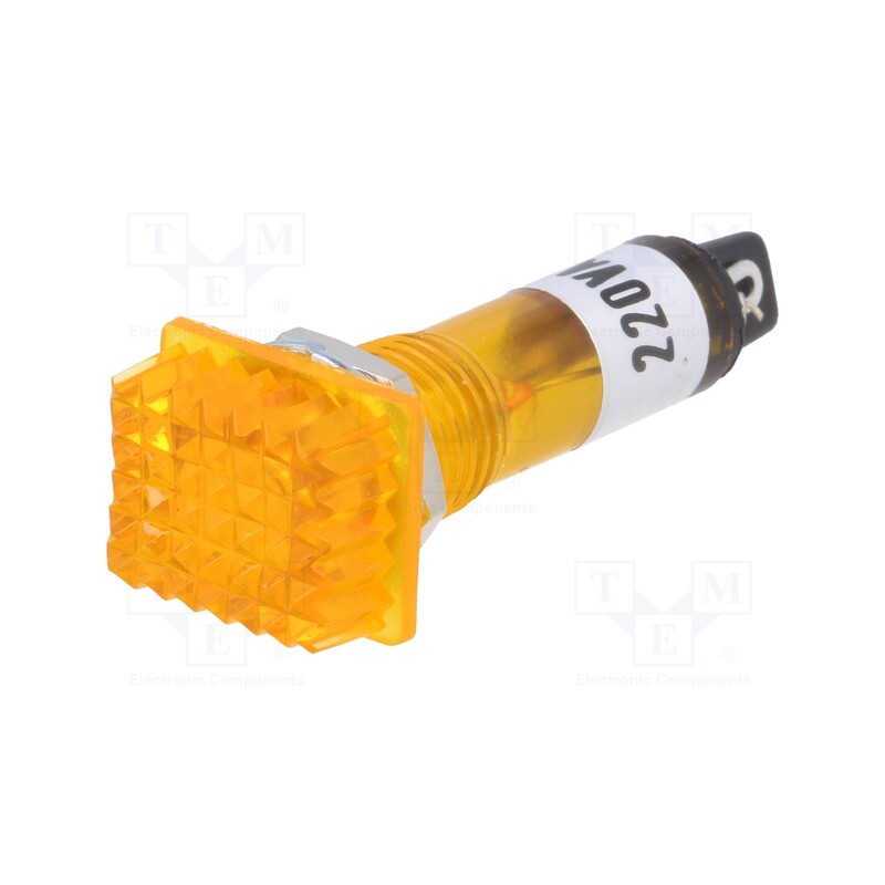 20 pcs : - Indicator: with neon lamp, prominent, yellow, 230VAC, plastic