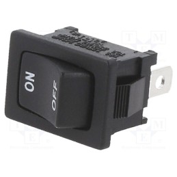 10 pcs : RF1-1A-DC-2-B-2 - ROCKER, SPST, Pos: 2, ON-OFF, 10A/24VDC, black, none, Rcont max: 50mΩ