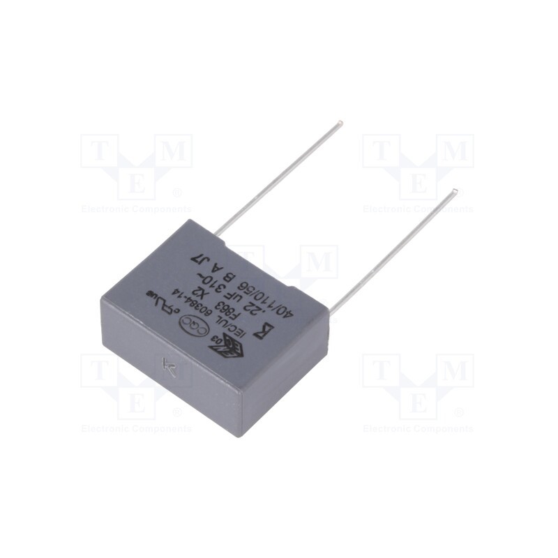 10 pcs : F863BK224K310R - Capacitor: polypropylene, 0.22uF, 18x13.5x7.5mm, THT, ±10%, 15mm